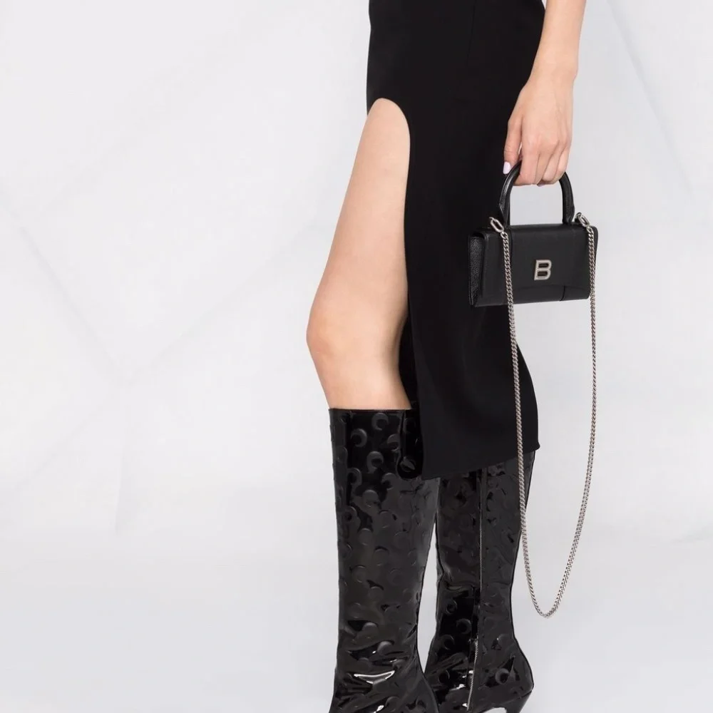 Mugler Black Wool Cut-Out skirt Size FR40